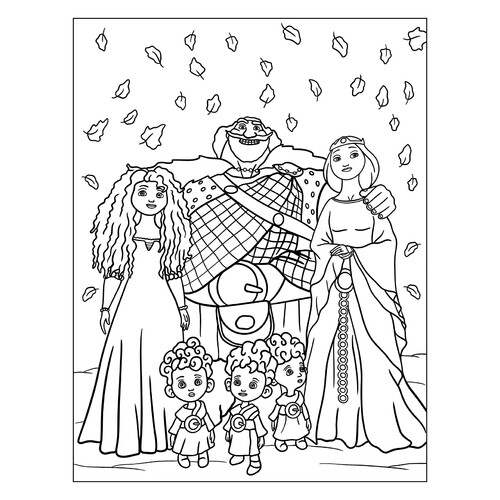 Merida Family Coloring Page free printable Brave Coloring Pages coloring page