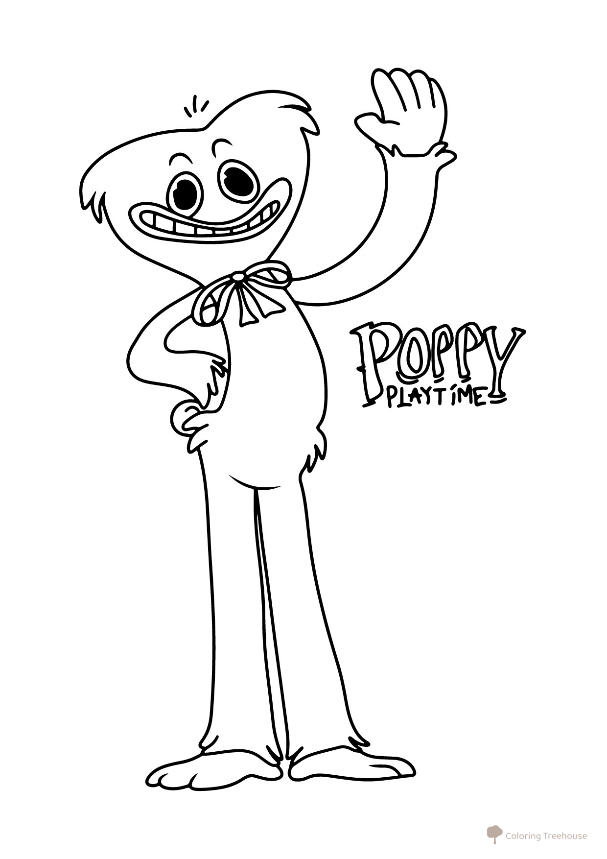 Página para colorear de Haggi Vaggi de Poppy Playtime dibujo para colorear gratis de Páginas para colorear de Huggy Wuggy y Kissy Missy