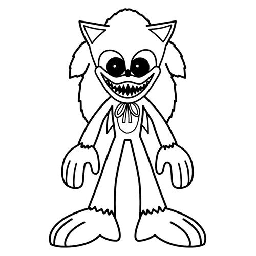 Sonik Huggi Vaggi Coloring Page free printable Huggy Wuggy and Kissy Missy Coloring Pages coloring page