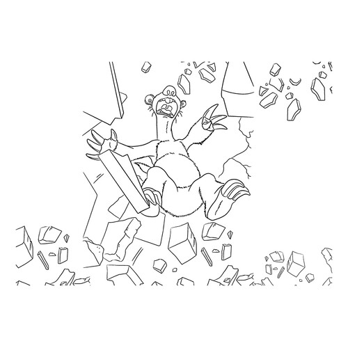 Página para colorear 'Pobrecito Sid cae' dibujo para colorear gratis de Ice Age: Collision Course Coloring Pages