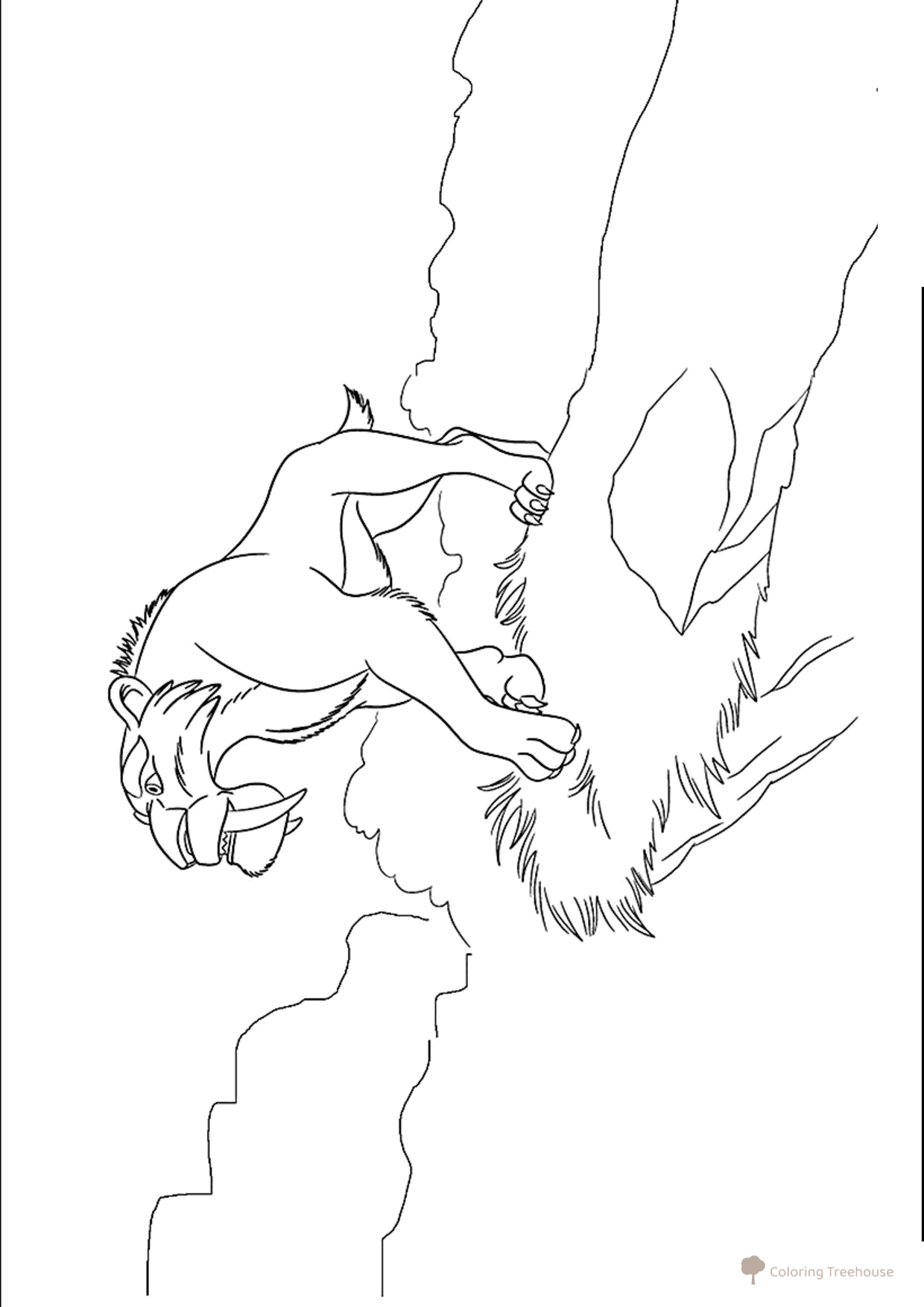 Diego at the Cliff Coloring Page free printable Ice Age: Collision Course Coloring Pages coloring page