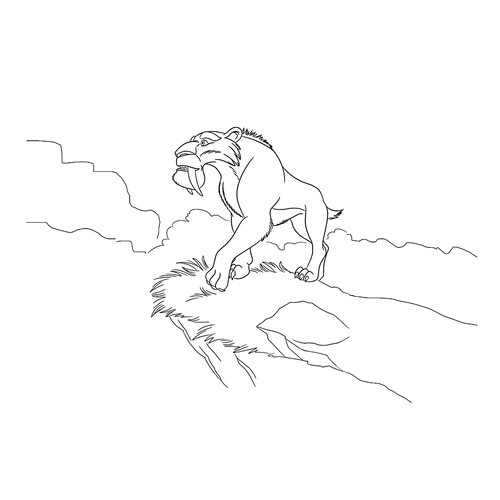 Página para colorear: Diego en el precipicio dibujo para colorear gratis de Ice Age: Collision Course Coloring Pages