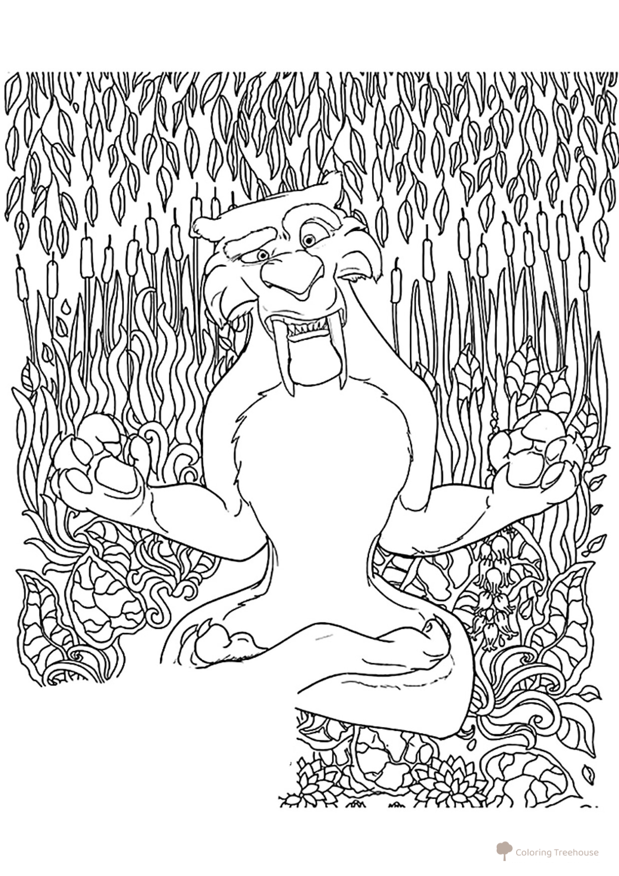 Diego Doing Yoga Coloring Page free printable Ice Age: Collision Course Coloring Pages coloring page