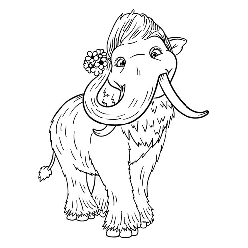 Página para colorear Mamontito Persik dibujo para colorear gratis de Ice Age: Collision Course Coloring Pages