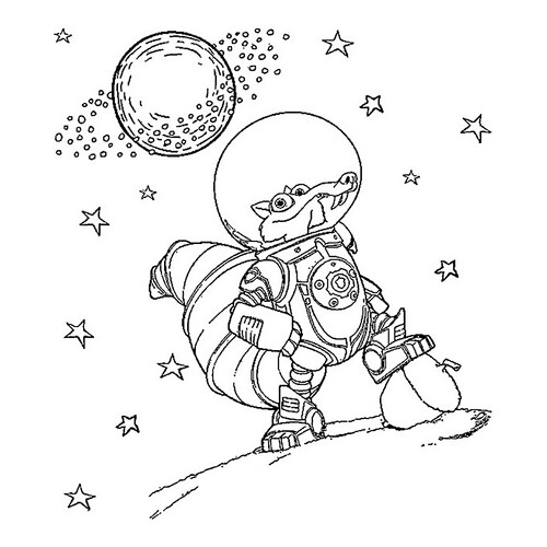 Página para colorear de Scrat en la luna dibujo para colorear gratis de Ice Age: Collision Course Coloring Pages