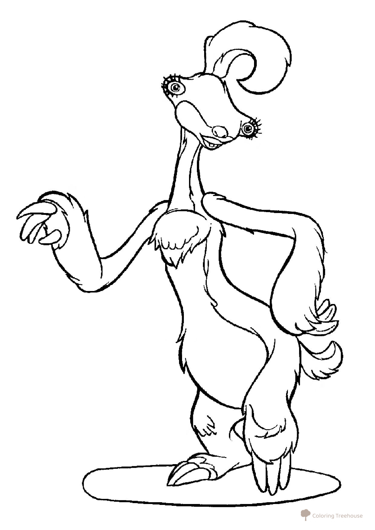 Sid's Girlfriend Coloring Page free printable Ice Age Coloring Pages: Manny, Sid, Diego, Scrat and More coloring page