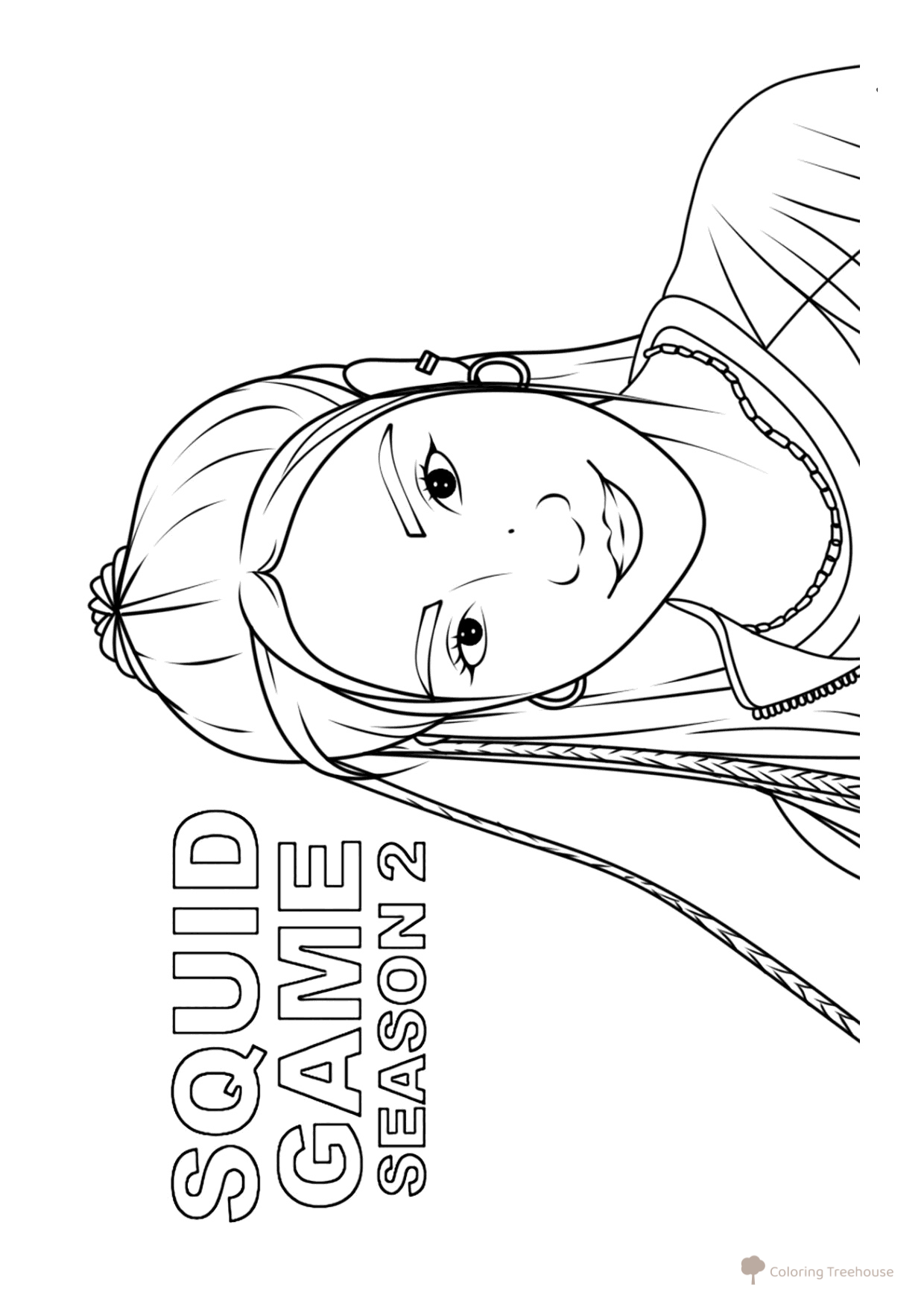 Kan Mi Na Coloring Page from Squid Game 2 free printable Squid Game Coloring Pages coloring page