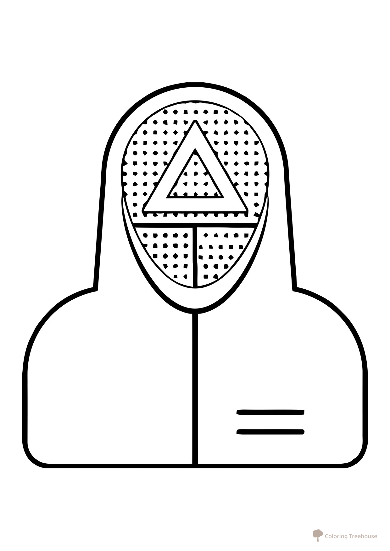 Página para colorear «Soldado del juego del calamar» dibujo para colorear gratis de Páginas para colorear de El juego