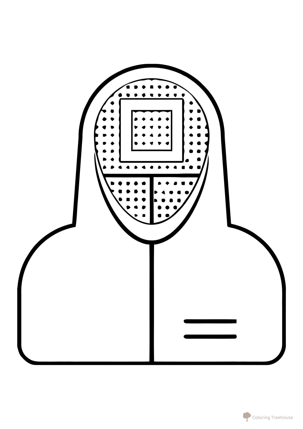 Manager from Squid Game Coloring Page free printable Squid Game Coloring Pages coloring page