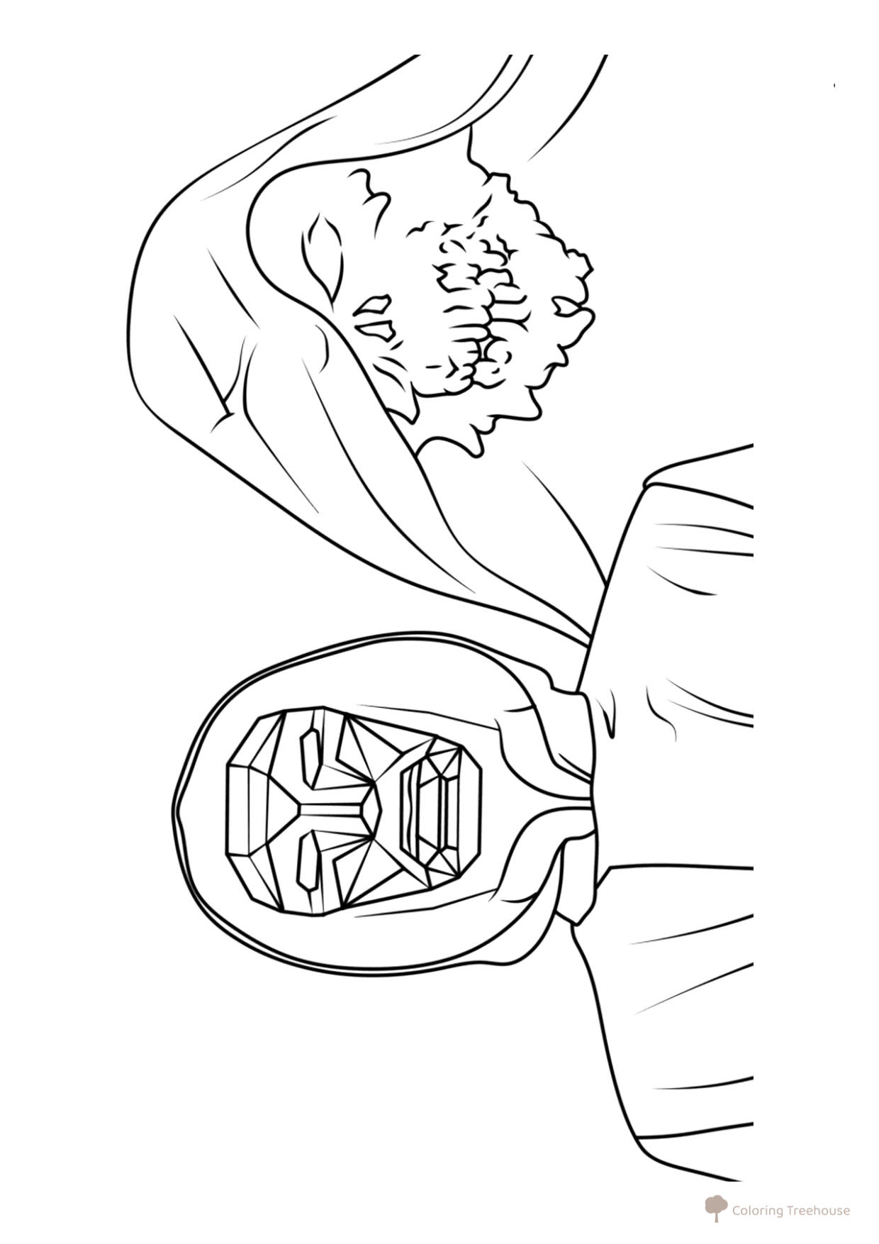 Dibujo para colorear «Misteriosos organizadores del juego de calamar» dibujo para colorear gratis de Páginas para colorear de El juego