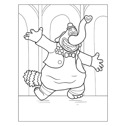 Bingo-Bongo Coloring Page from Inside Out free printable Inside Out Coloring Pages coloring page