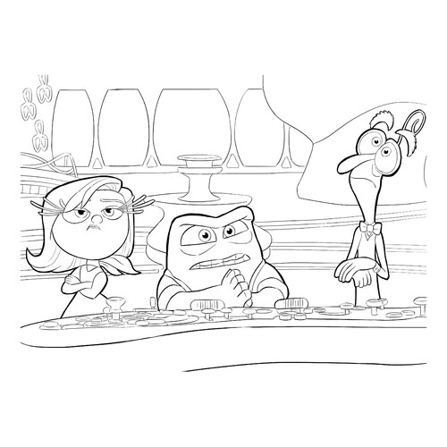 Coloring Page: Anger, Disgust and Fear free printable Inside Out Coloring Pages coloring page