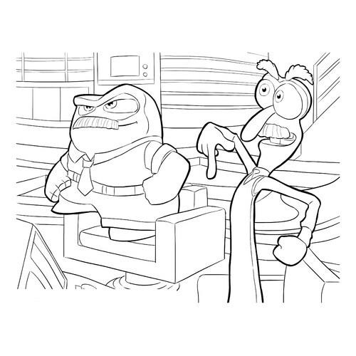 Anger and Fear Coloring Page free printable Inside Out Coloring Pages coloring page