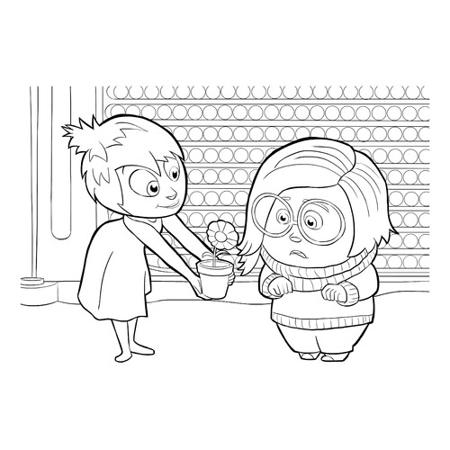 Joy and Sadness Coloring Page free printable Inside Out Coloring Pages coloring page