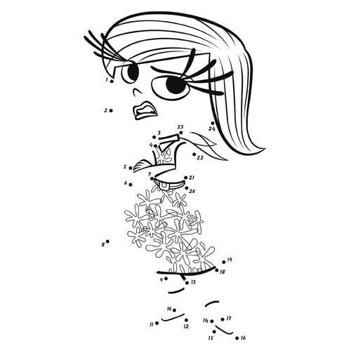 Disgust Dot-to-Dot Coloring Page free printable Inside Out Coloring Pages coloring page