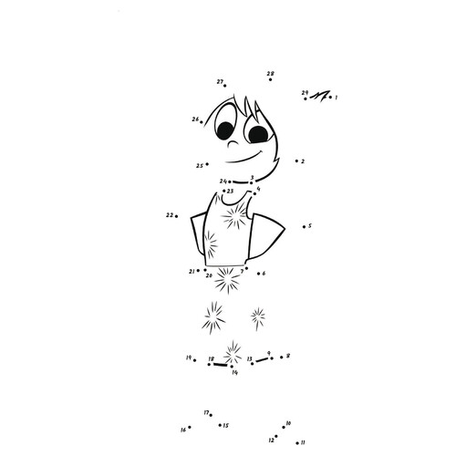 Joy Dot-to-Dot Coloring Page free printable Inside Out Coloring Pages coloring page