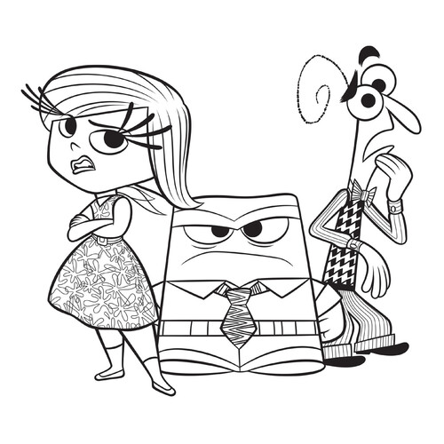 Anger, Disgust, and Fear Coloring Page free printable Inside Out Coloring Pages coloring page