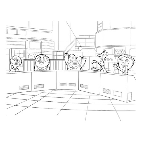 Voices in Riley's Dad's Head Coloring Page free printable Inside Out Coloring Pages coloring page