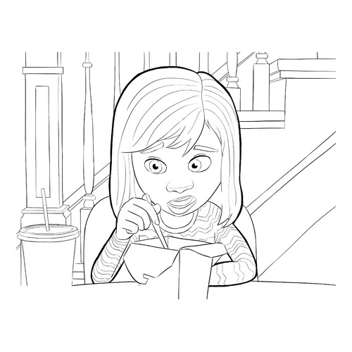 Riley Anderson Eating Coloring Page free printable Inside Out Coloring Pages coloring page
