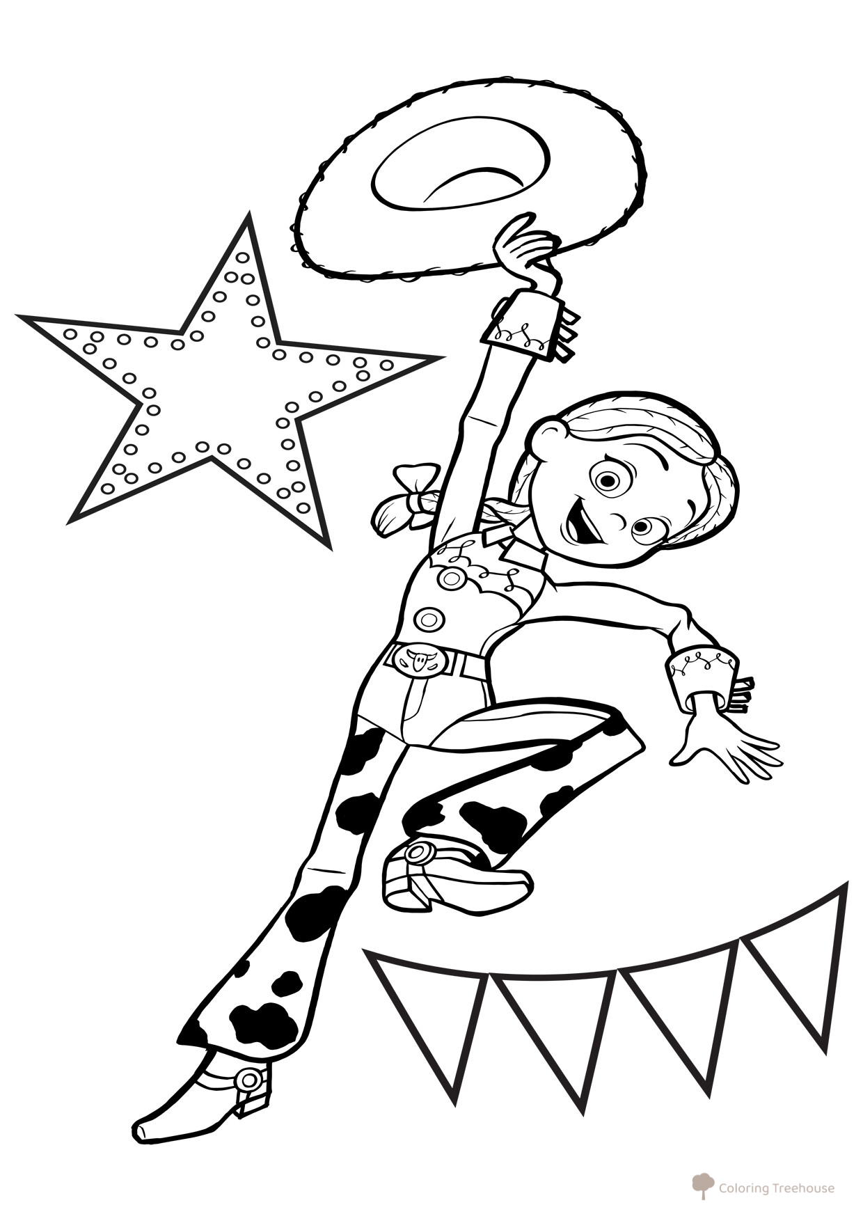 Jessie Doll Coloring Page free printable Toy Story 4 Coloring Pages coloring page