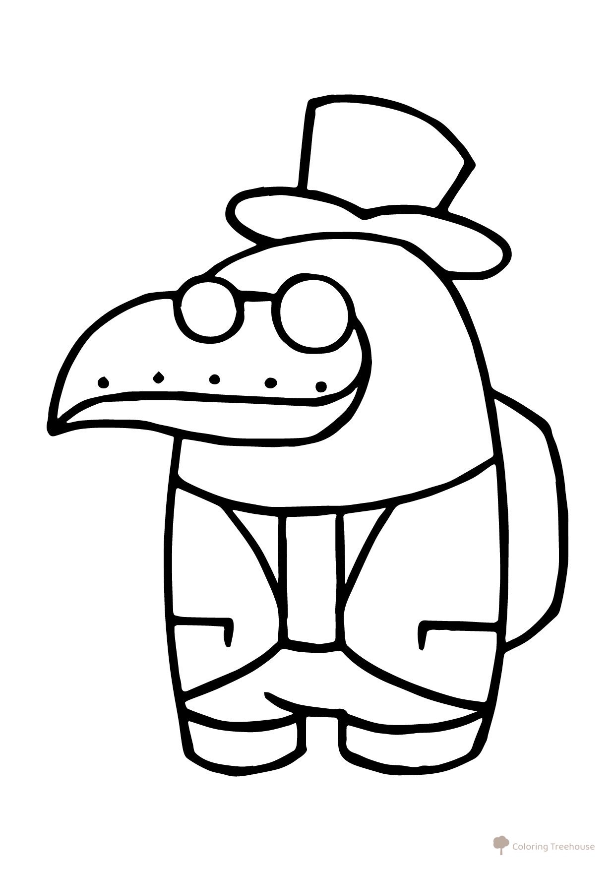 Among Us Plague Doctor Coloring Page free printable Among Us Coloring Pages coloring page