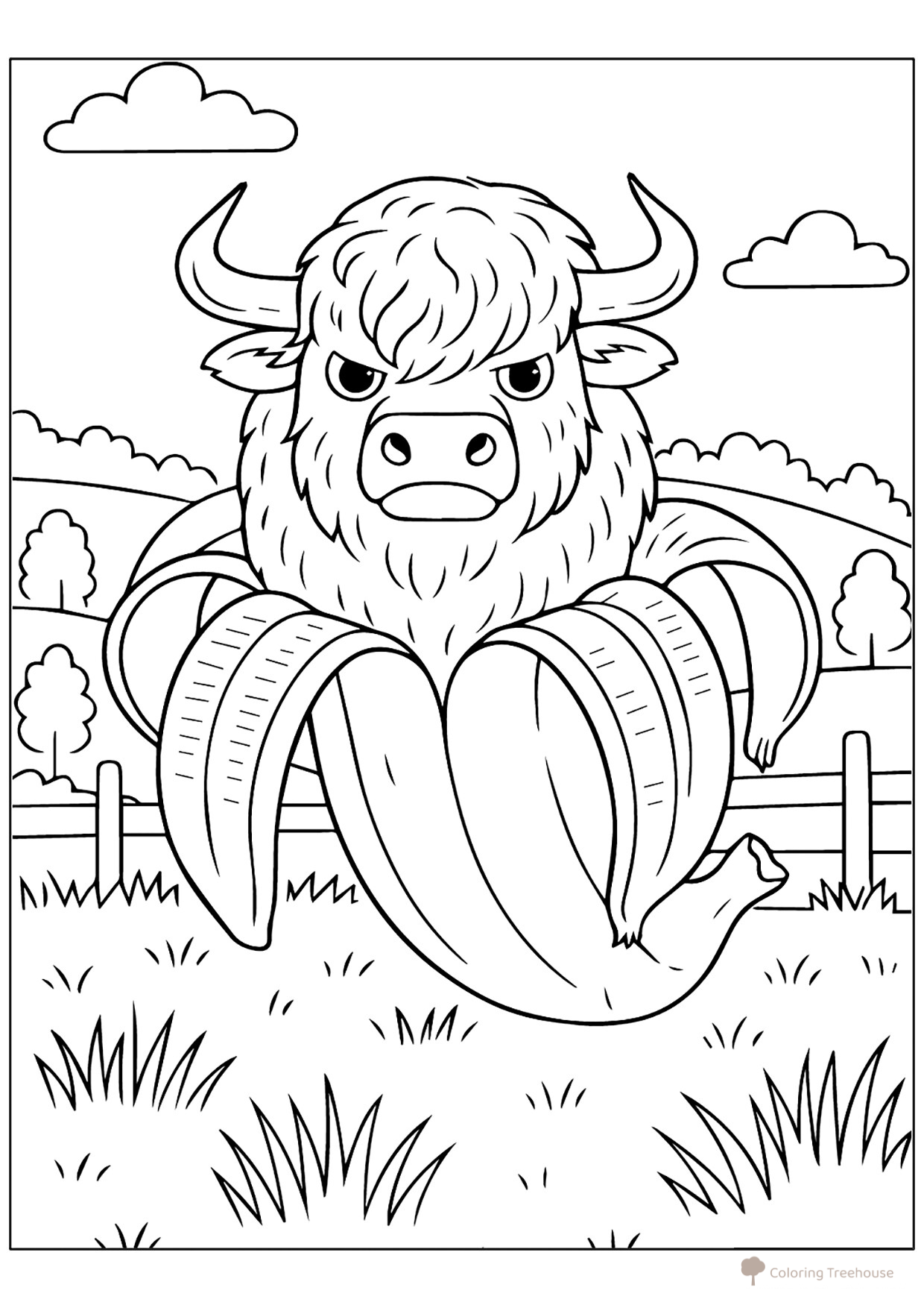 Bulichini Bananini Coloring Page free printable Italian Animal Meme Coloring Pages coloring page