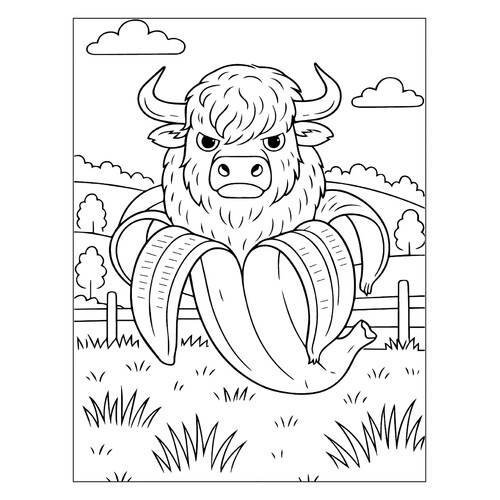 Bulichini Bananini Coloring Page free printable Italian Animal Meme Coloring Pages coloring page