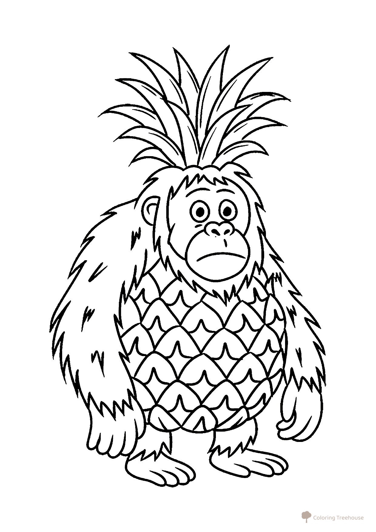 Página para colorear «Orangutini Ananasini» dibujo para colorear gratis de Páginas para colorear: memes italianos con animales