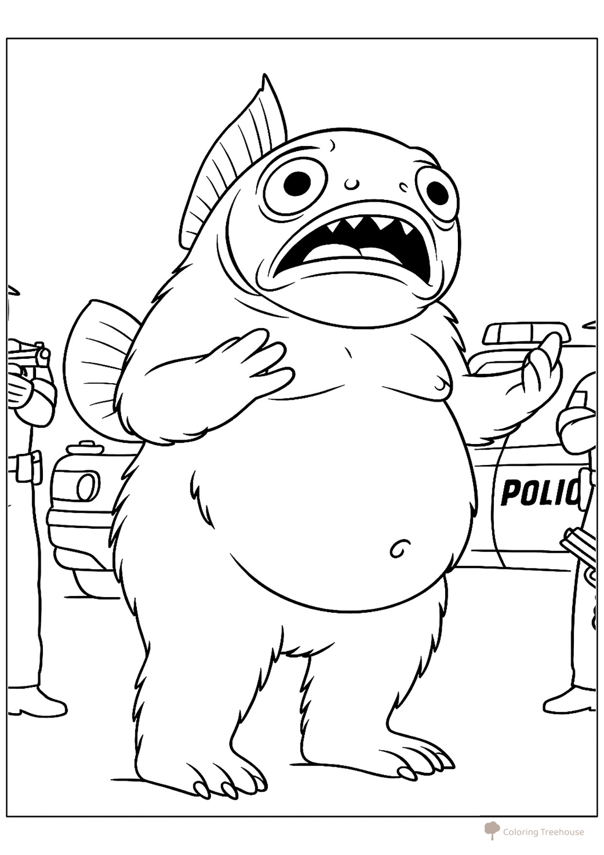 Página para colorear «Trippi Troppi asustado» dibujo para colorear gratis de Páginas para colorear: memes italianos con animales