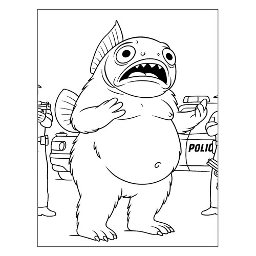 Página para colorear «Trippi Troppi asustado» dibujo para colorear gratis de Páginas para colorear: memes italianos con animales
