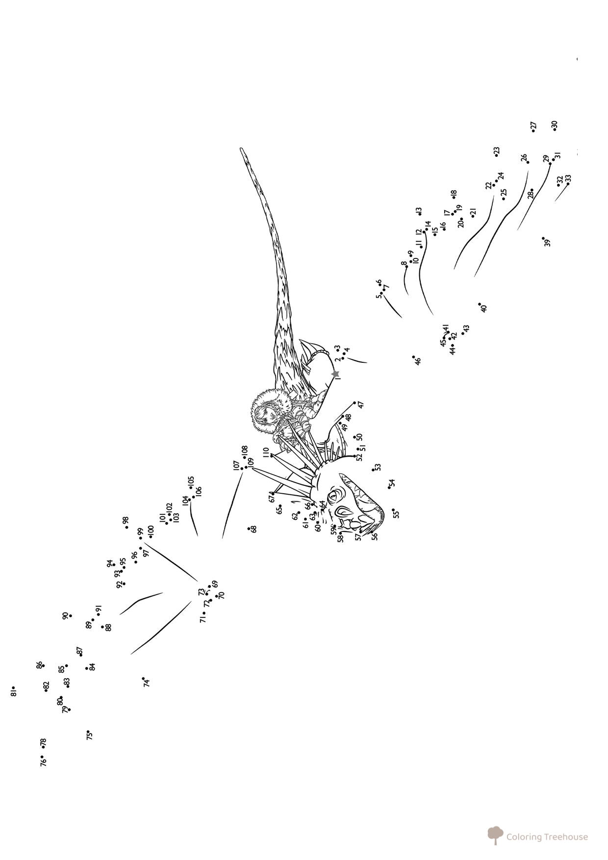 Página para colorear de Astrid y Gromgilda por puntos dibujo para colorear gratis de How to Train Your Dragon Coloring Pages