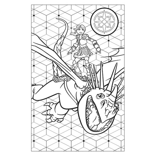 Astrid and the Wicked Serpent-Dragon Gromgilda Coloring Page free printable How to Train Your Dragon Coloring Pages coloring page