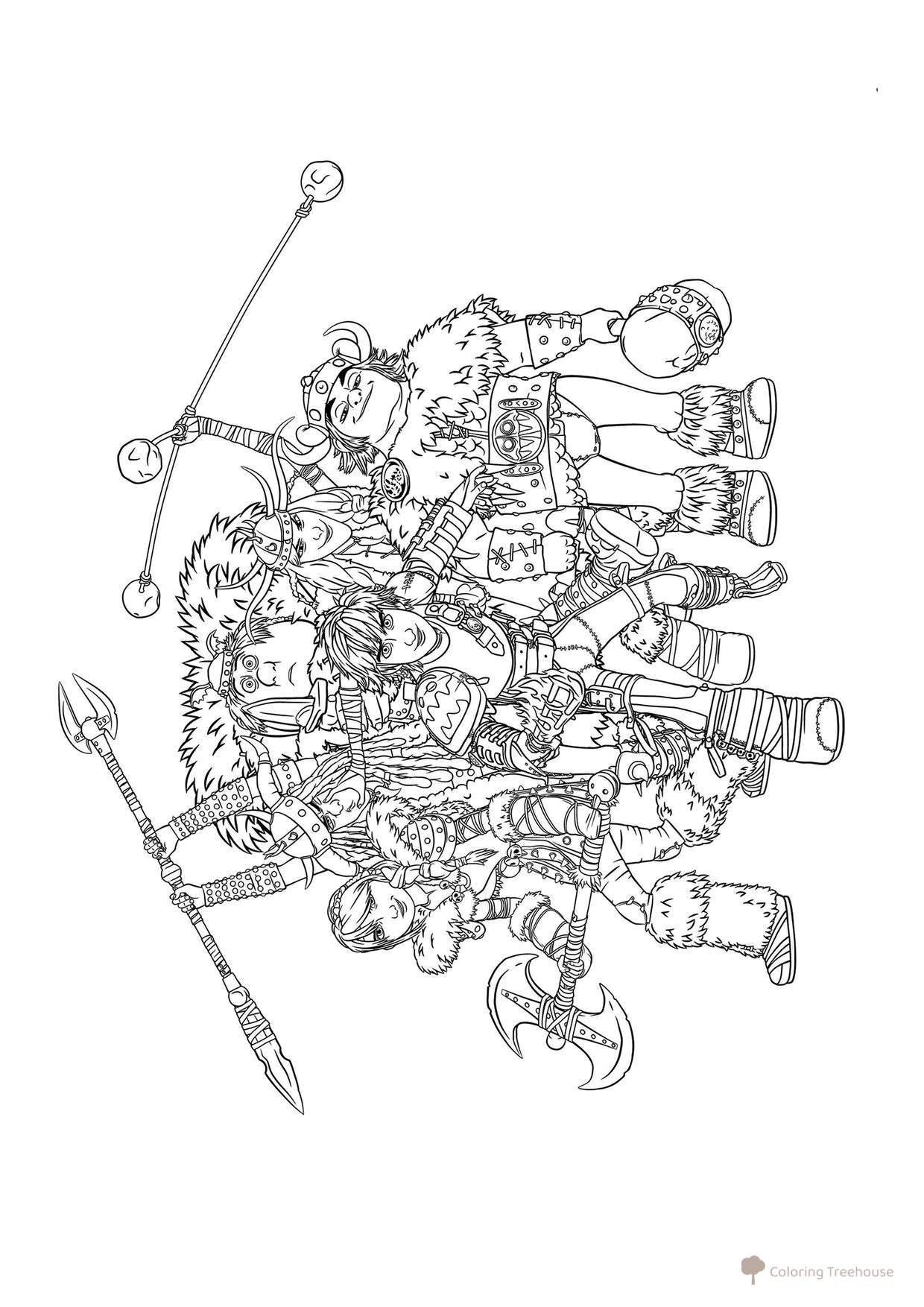 Astrid, Hiccup and Vikings Coloring Page free printable How to Train Your Dragon Coloring Pages coloring page