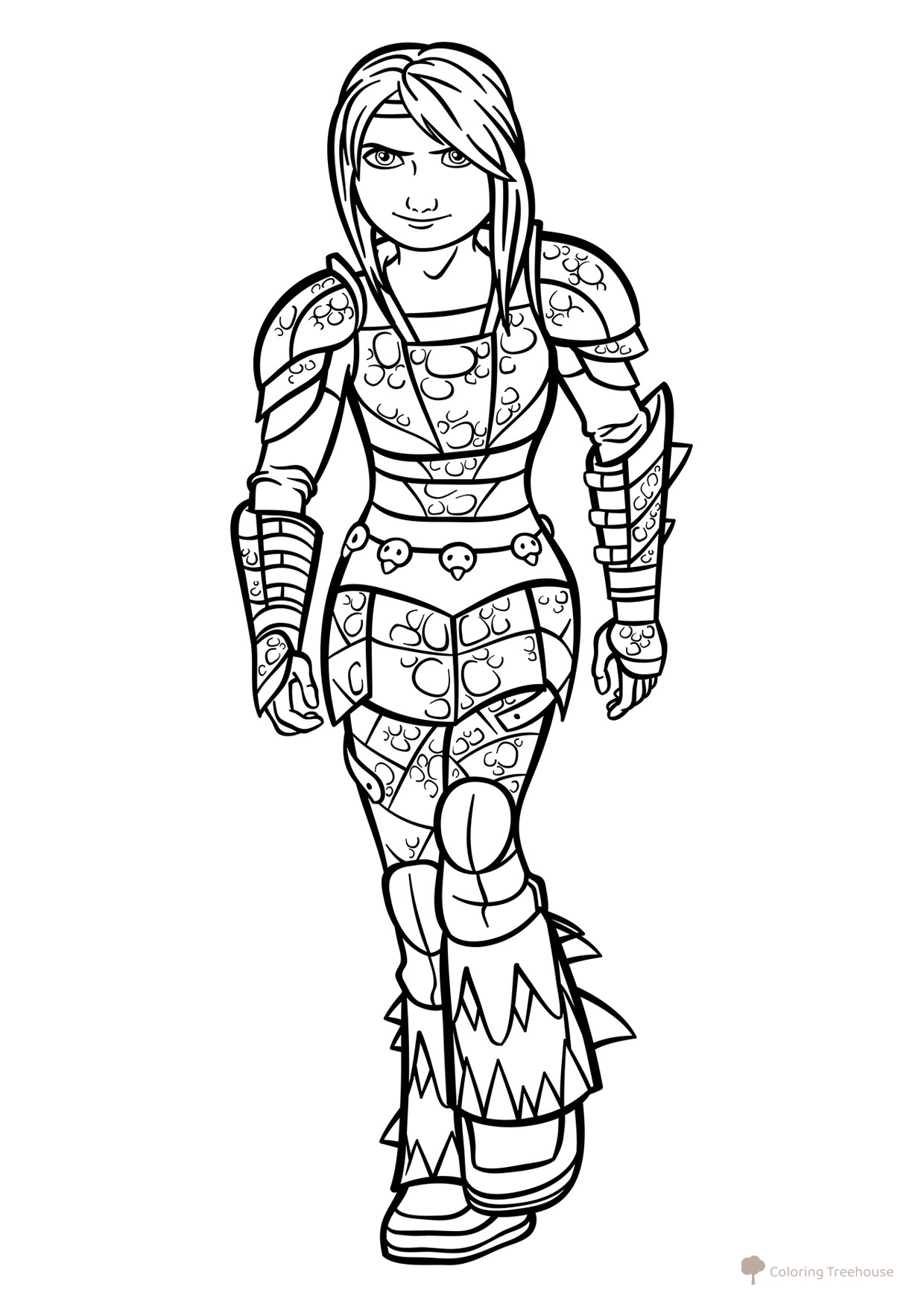 Página para colorear: Astrid, la novia de Hipo dibujo para colorear gratis de How to Train Your Dragon Coloring Pages