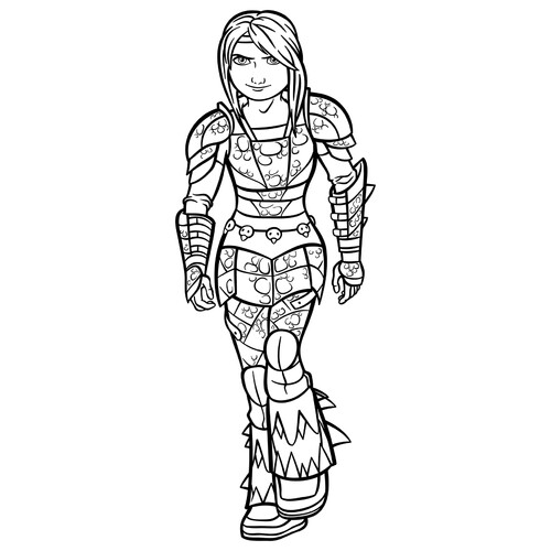 Astrid Coloring Page — Hiccup's Fiancée free printable How to Train Your Dragon Coloring Pages coloring page