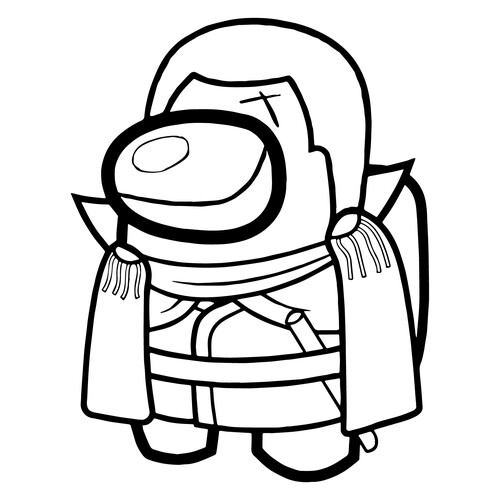 Página para colorear: Among Us — Fujitora (Tigre lila) de One Piece dibujo para colorear gratis de Páginas para colorear de Among Us