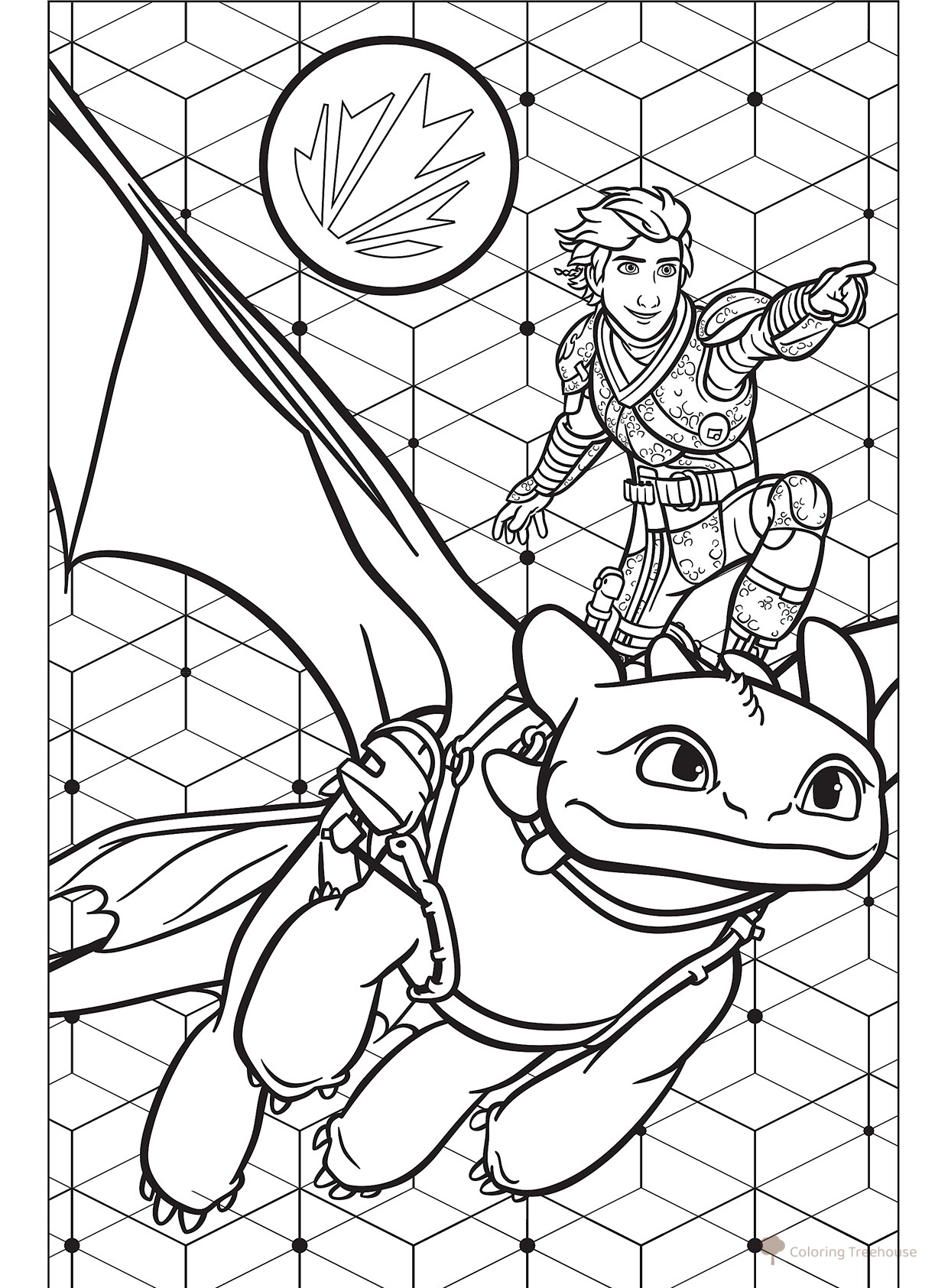 Página para colorear de Hipo y Chimuelo dibujo para colorear gratis de How to Train Your Dragon Coloring Pages