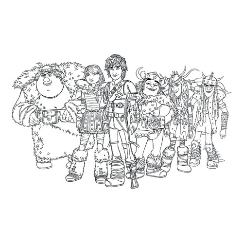 Página para colorear: Vikingos dibujo para colorear gratis de How to Train Your Dragon Coloring Pages