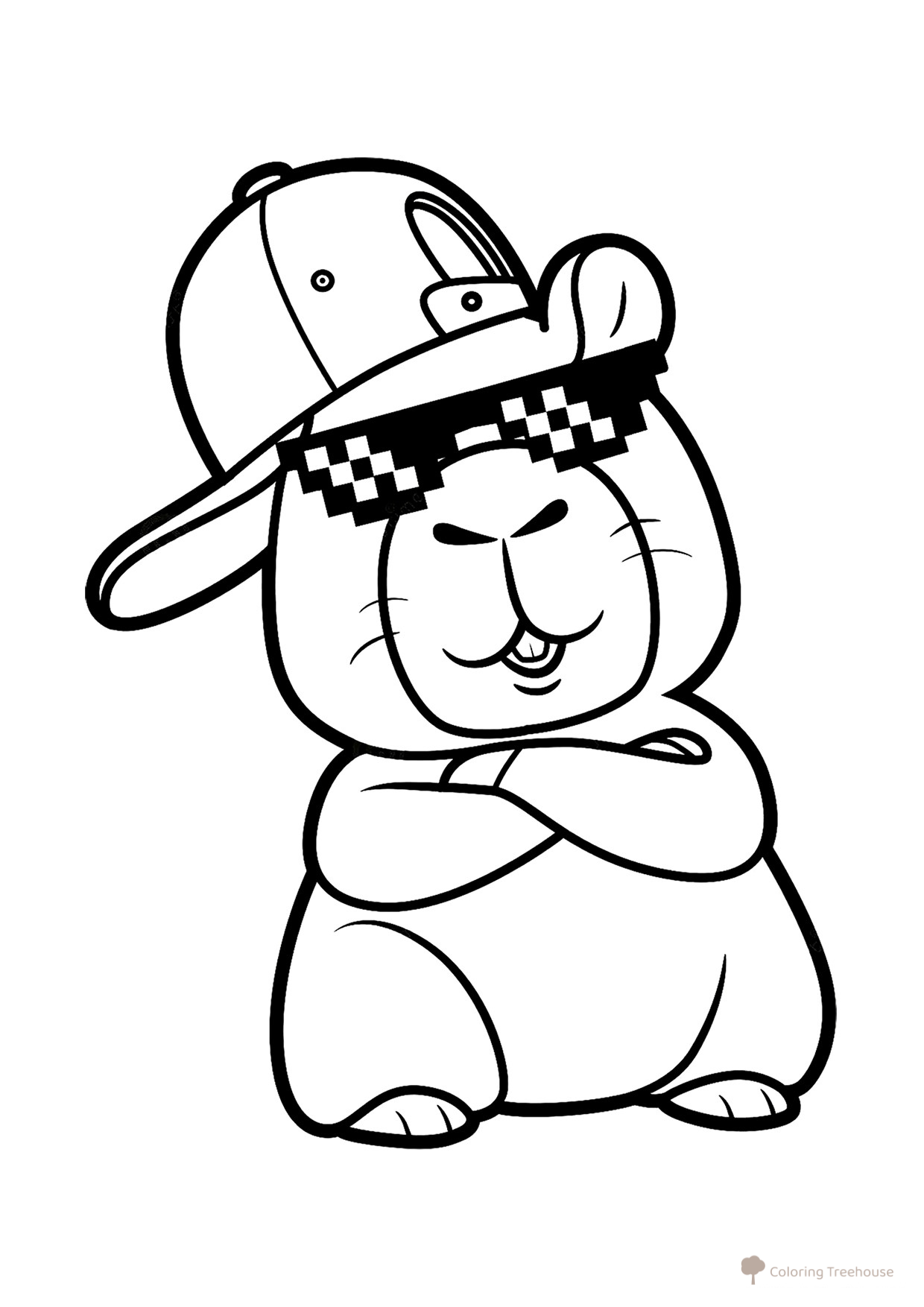 Capybara Rapper Coloring Page free printable Capybara Coloring Pages coloring page
