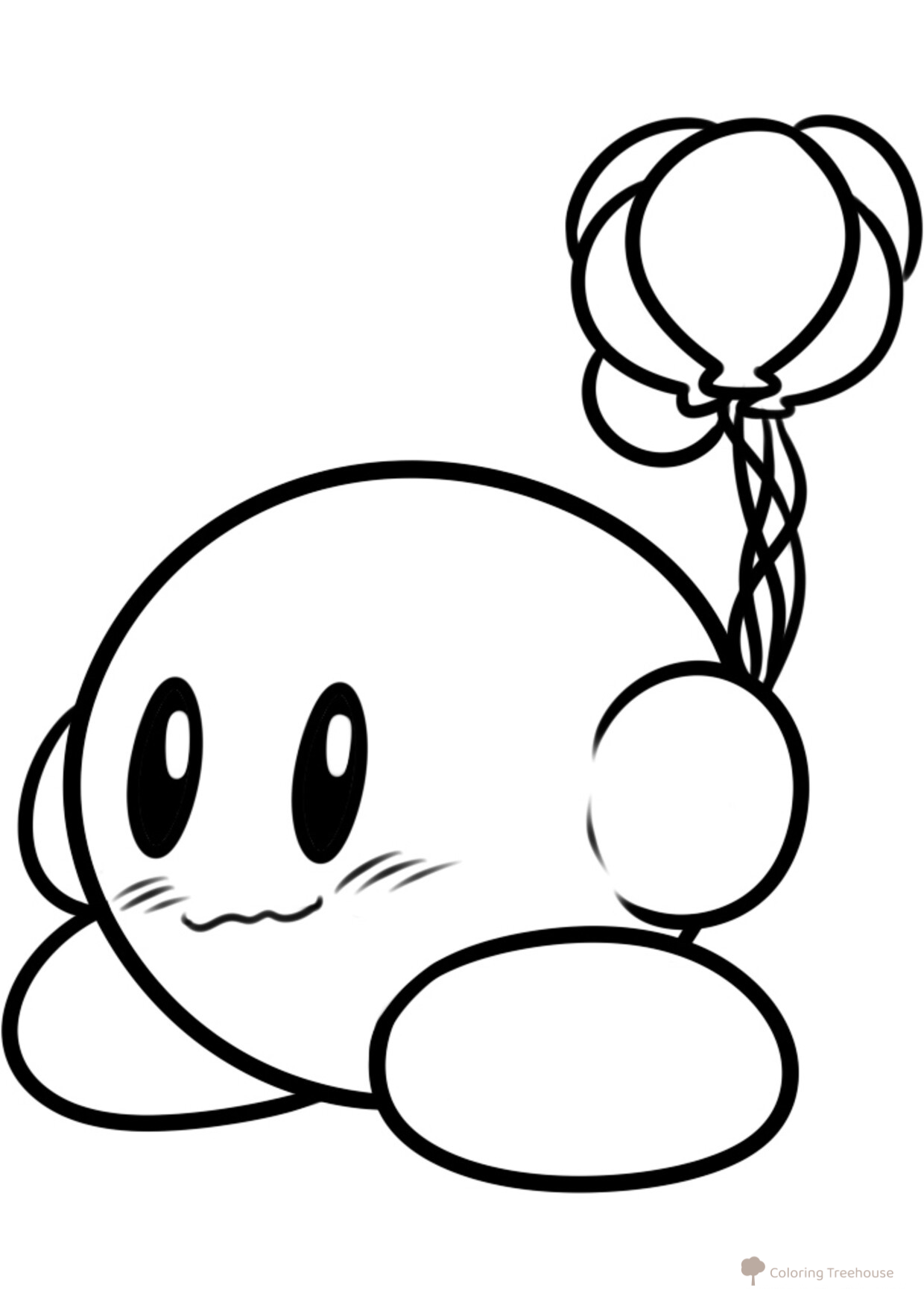 Página para colorear: Kirby con globos dibujo para colorear gratis de Páginas para colorear de Kirby