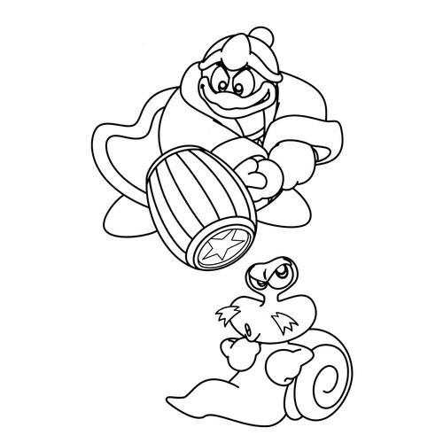 King DiDiDi and Dr. Escargon Coloring Page free printable Kirby Coloring Pages coloring page