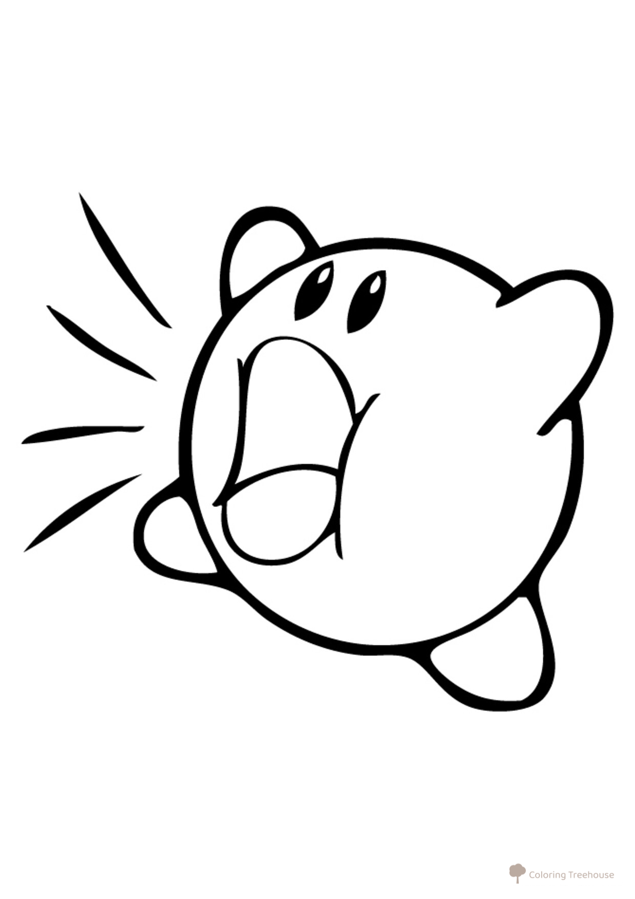 Página para colorear: Grito de Kirby dibujo para colorear gratis de Páginas para colorear de Kirby
