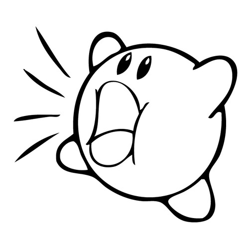 Página para colorear: Grito de Kirby dibujo para colorear gratis de Páginas para colorear de Kirby