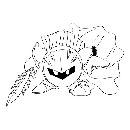 Página para colorear: Meta Caballero dibujo para colorear gratis de Páginas para colorear de Kirby