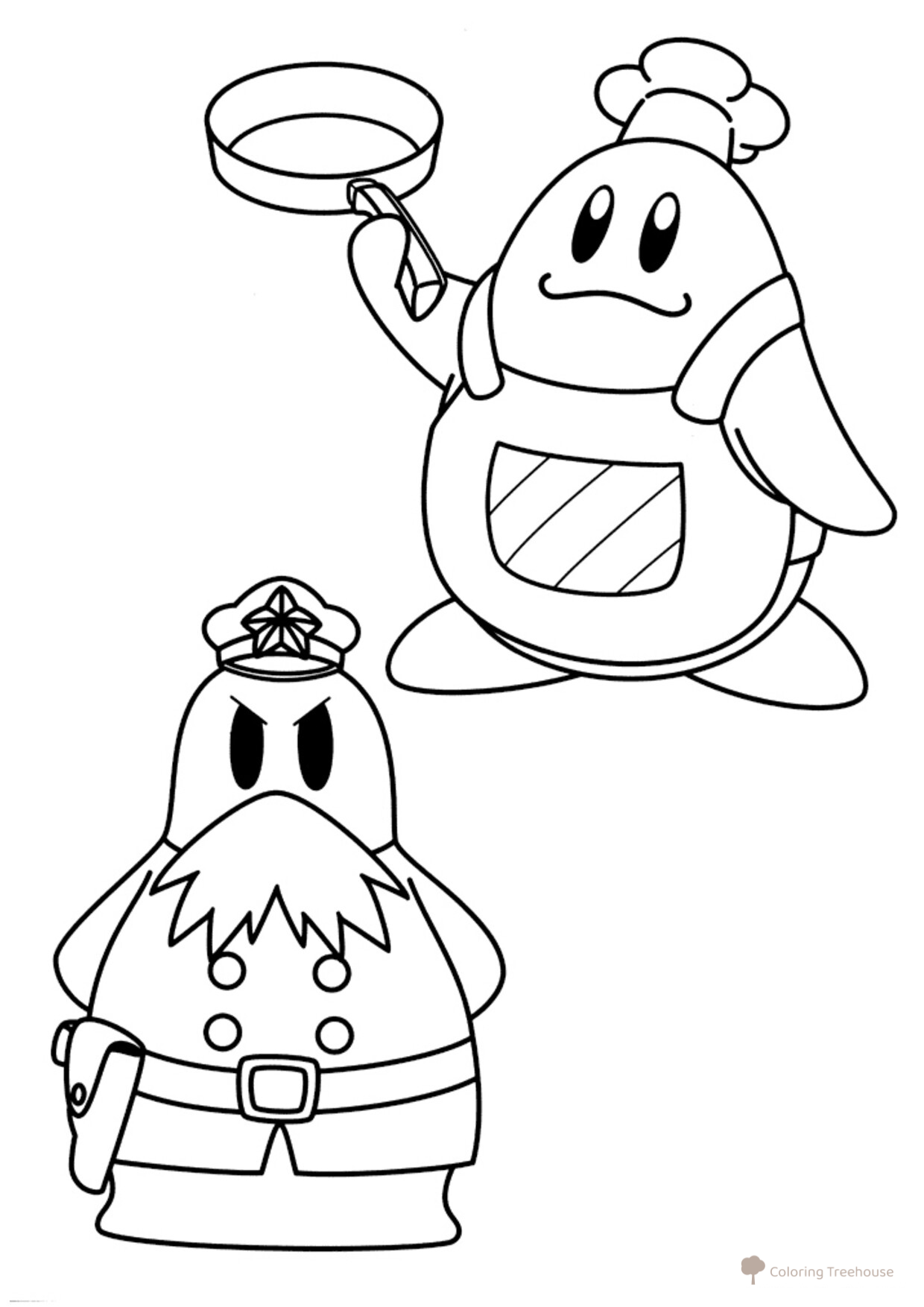 Página para colorear del Chef Kawasaki dibujo para colorear gratis de Páginas para colorear de Kirby