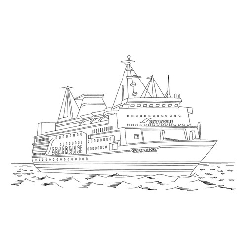 Large French Ship Coloring Page free printable Ship Coloring Pages coloring page