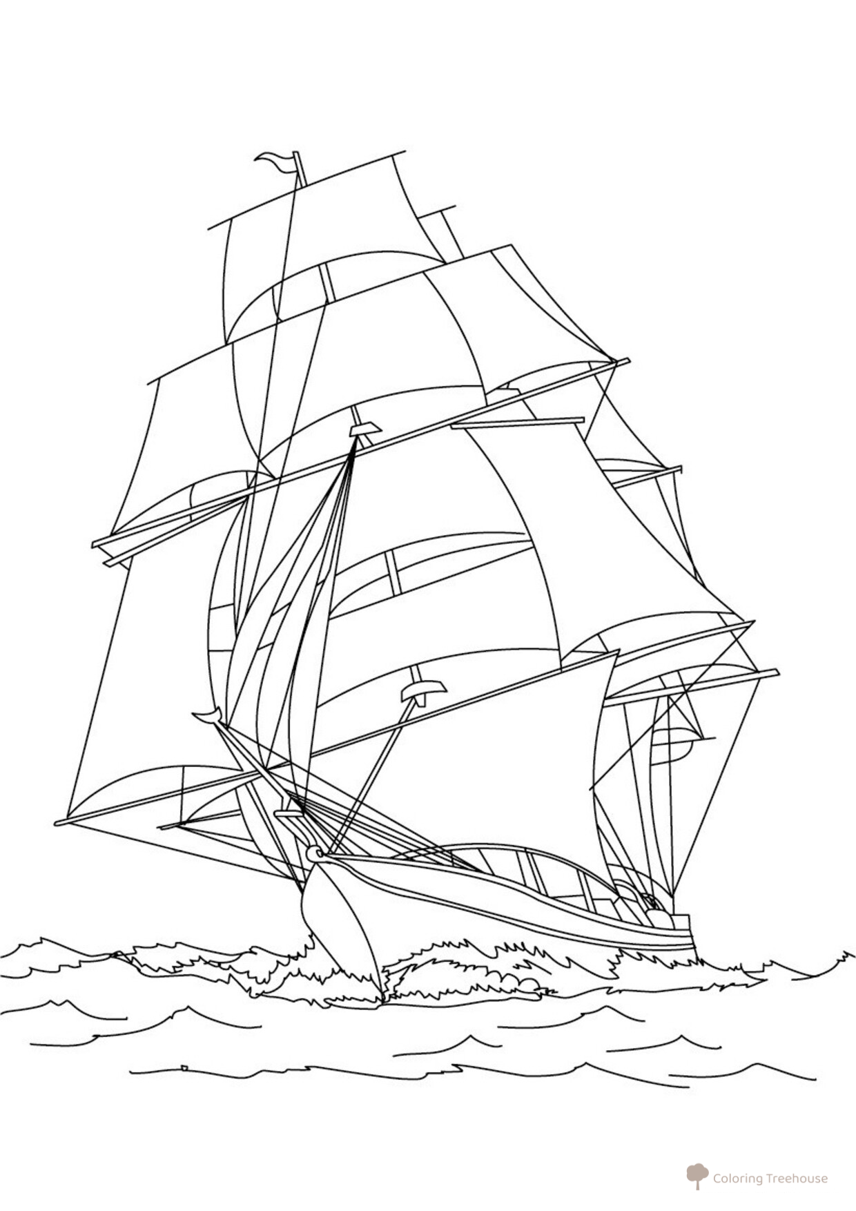 Página para colorear: Barco dibujo para colorear gratis de Páginas para colorear: barcos