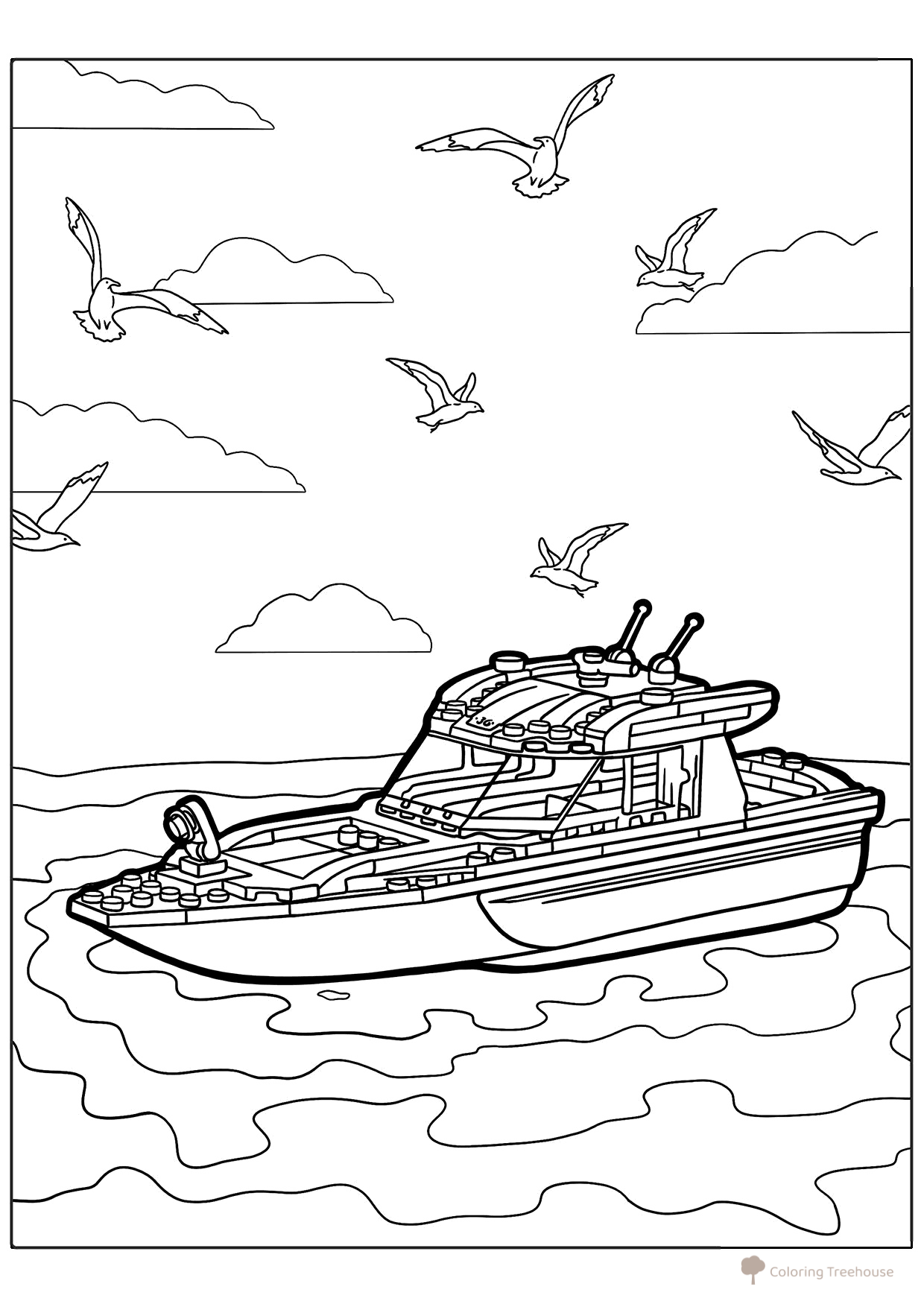 Lego Boat Coloring Page free printable Ship Coloring Pages coloring page