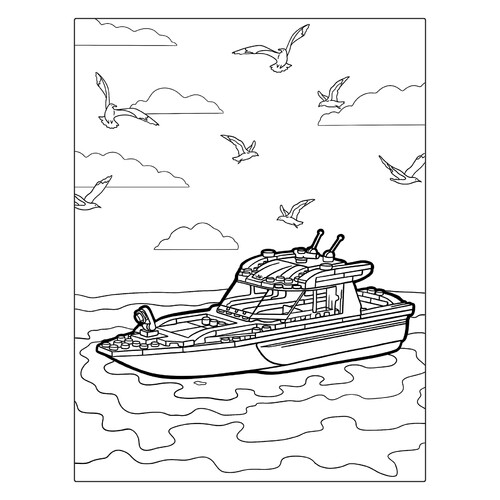 Lego Boat Coloring Page free printable Ship Coloring Pages coloring page