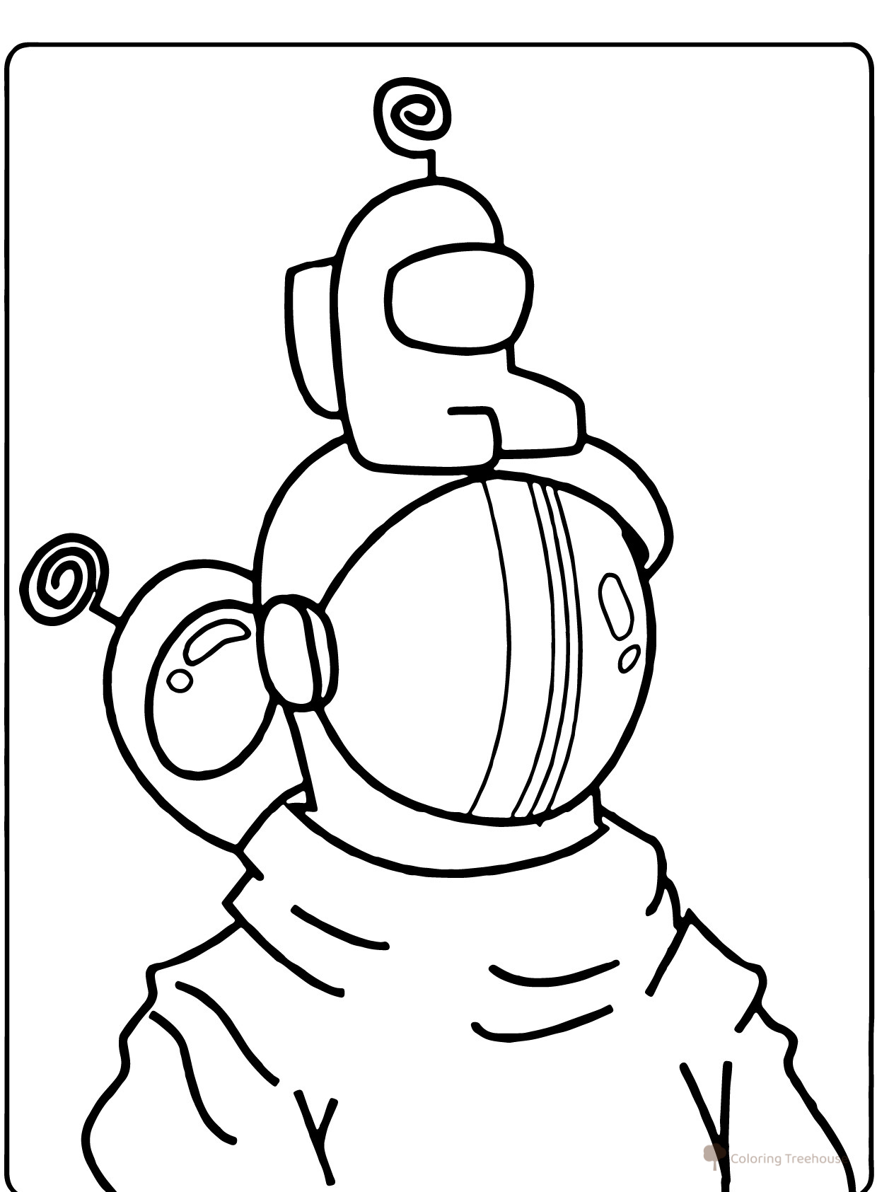 Página para colorear Among Us: astronauta y mini-miembros de la tripulación dibujo para colorear gratis de Páginas para colorear de Among Us
